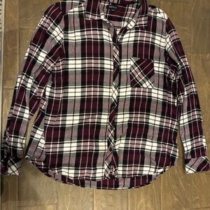 Well Worn Burgundy Plaid Shirt